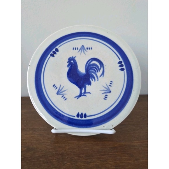 Ken Edwards El Palomar Other - Vintage Palomar Mexican Pottery Blue Rooster Trivet Handmade Signed‎ Mexican